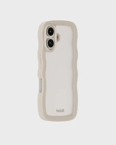 Holdit Telefonskal Wavy iPhone 16 Plus - Beige/Transparent - Travels And Bags
