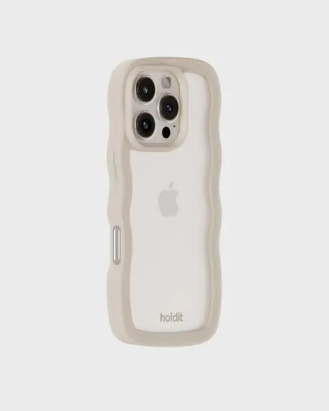 Holdit Telefonskal Wavy iPhone 16 Pro - Beige/Transparent - Travels And Bags