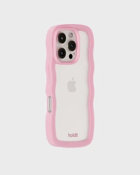 Holdit Telefonskal Wavy iPhone 16 Pro - Rosa/Transparent - Travels And Bags