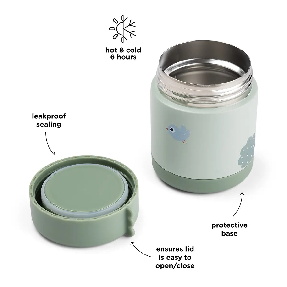 Done by Deer Insulated food jar Playground Grön - 300 ml