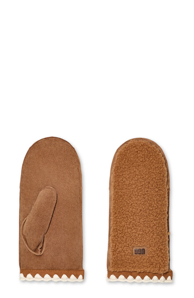 UGG UGGfluff Scalloped Mitten – Dam – Chestnut