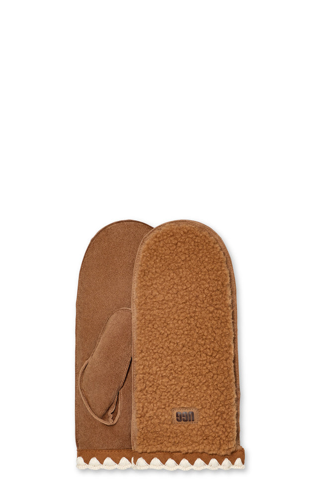 UGG UGGfluff Scalloped Mitten – Dam – Chestnut