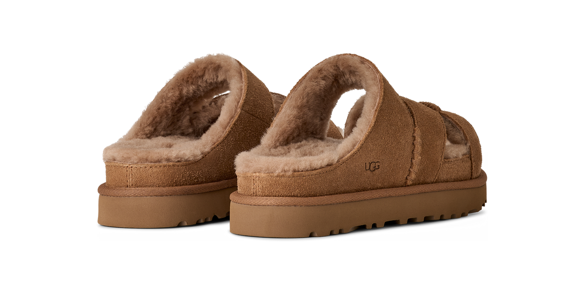 UGG Greenport Cross Strap Slide – Dam – Chestnut