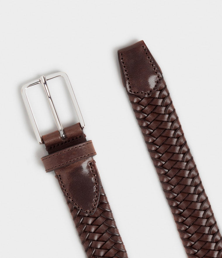 Saddler Joar Flätat Läderbälte - Brun - Travels And Bags