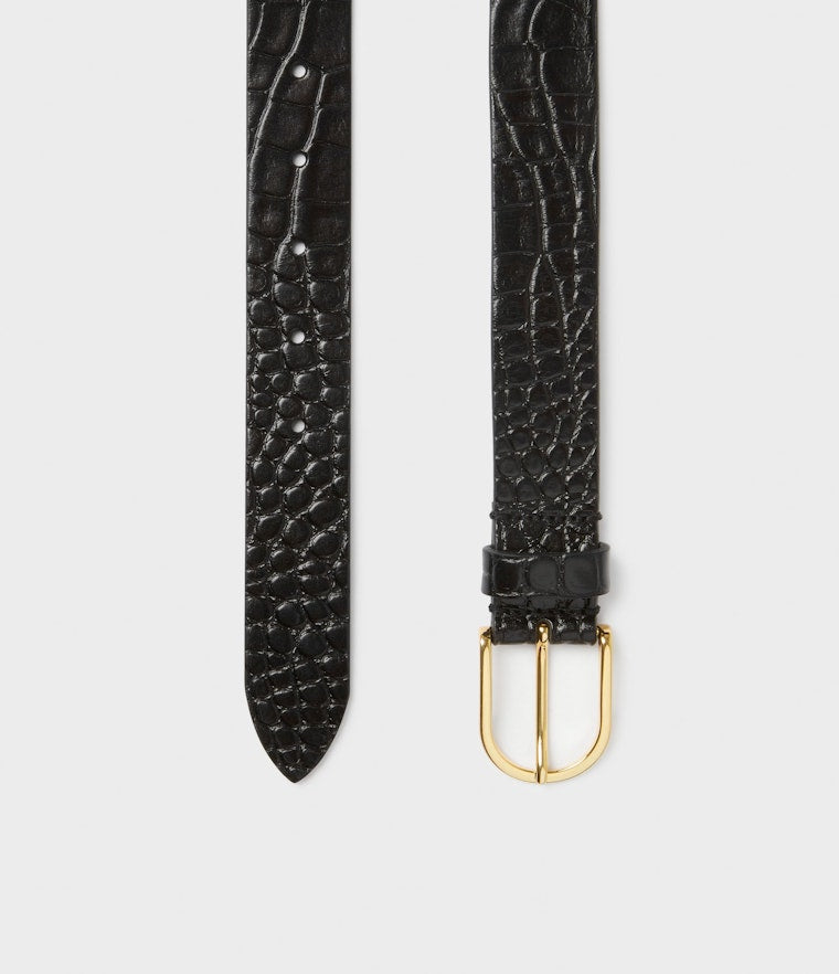 Saddler Safira Läderbälte - Svart Croco - Travels And Bags