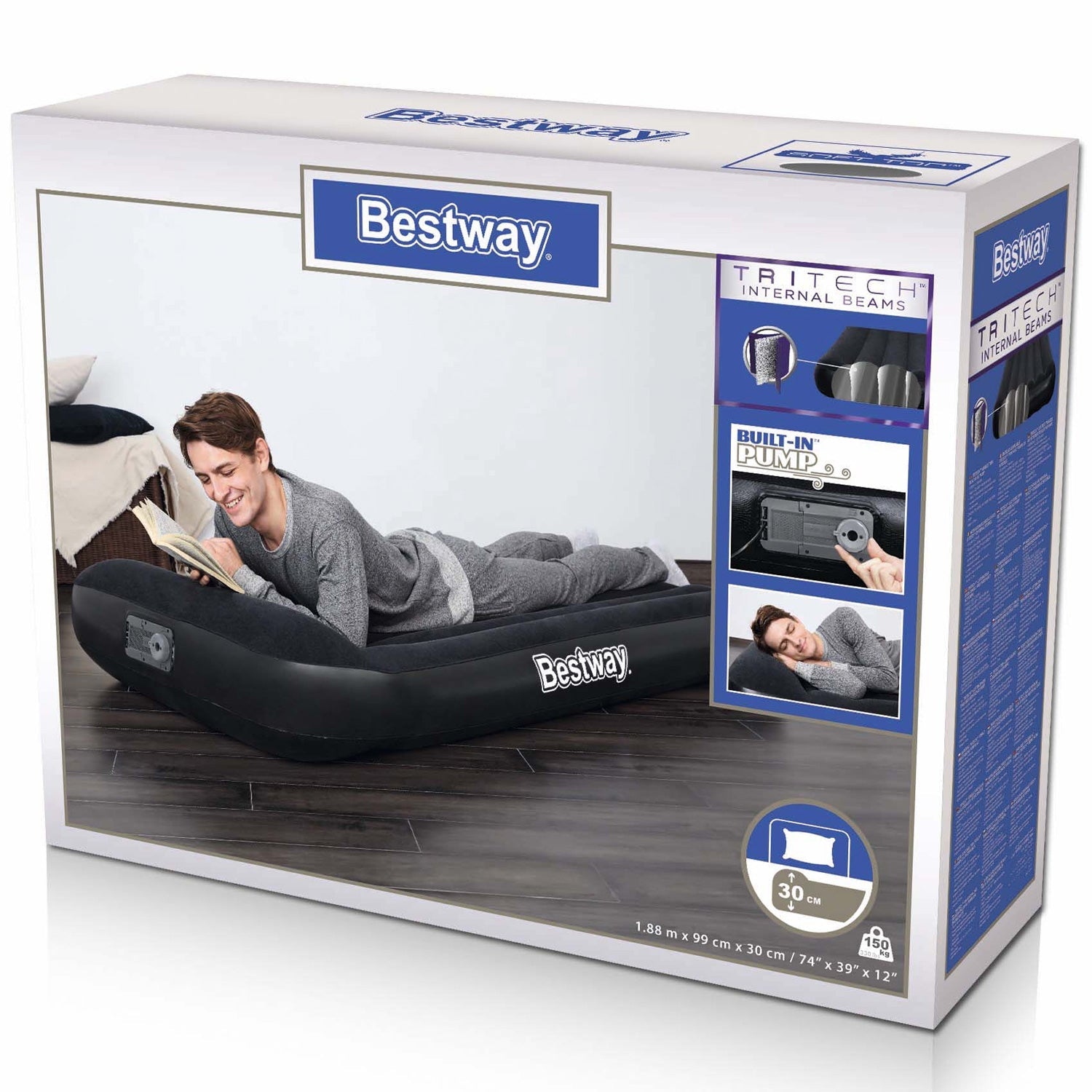 Bestway - Tritech Luftmadrass 1.88m x 99cm x 30cm - Travels And Bags
