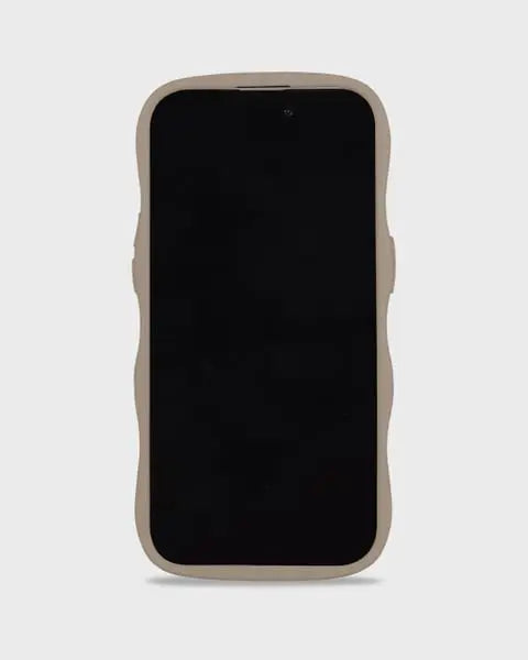 Holdit Telefonskal Wavy iPhone 14 Pro - Ljusbrun/Transparent - Travels And Bags