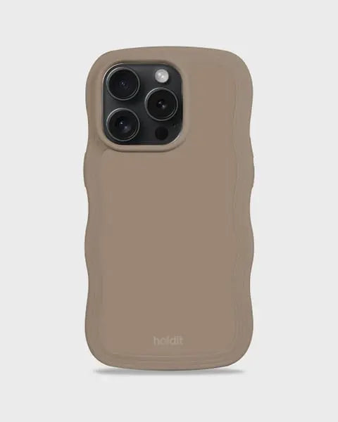 Holdit Telefonskal Wavy iPhone 14 Pro - Ljusbrun - Travels And Bags