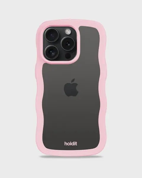 Holdit Telefonskal Wavy iPhone 14 Pro Max - Rosa/Transparent - Travels And Bags