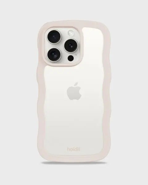 Holdit Telefonskal Wavy iPhone 14 Pro Max - Beige/Transparent - Travels And Bags