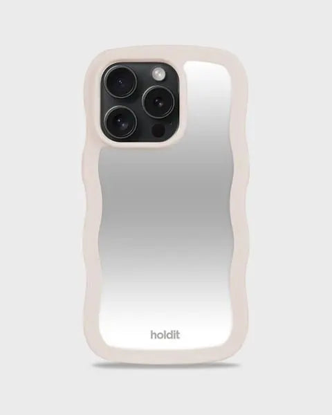 Holdit Telefonskal Wavy iPhone 15 Pro - Beige/Spegel - Travels And Bags