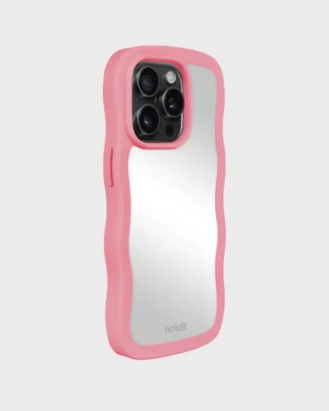 Holdit Telefonskal Wavy iPhone 15 Pro Max - Rosa/Spegel - Travels And Bags