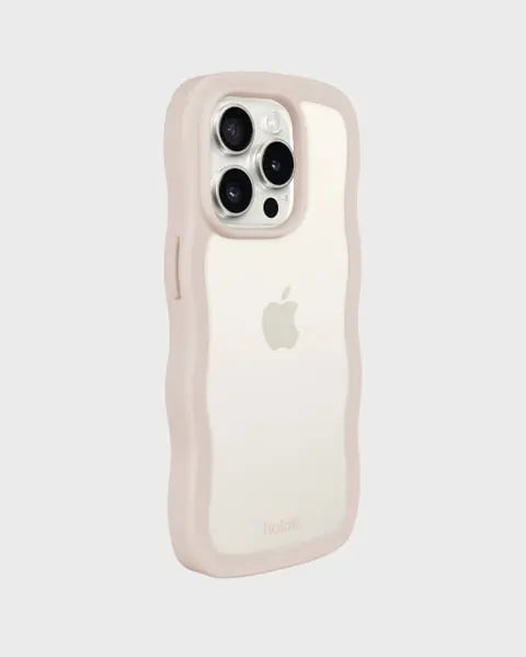 Holdit Telefonskal Wavy iPhone 15 Pro Max - Beige/Transparent - Travels And Bags