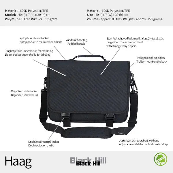 Blackhill Haag datorväska - Travels And Bags