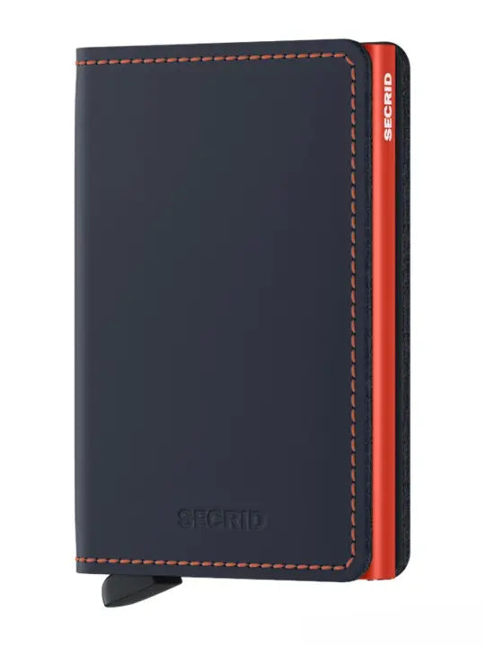 Secrid Slimwallet Kortplånbok - Mattblå/Orange Secrid